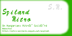 szilard mitro business card
